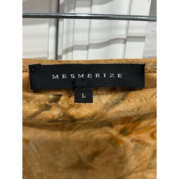 Mesmerize Ruffled Skirt Brown Sz Large Faux Suede Neutral Fall Boho Chic - Picture 5 of 11